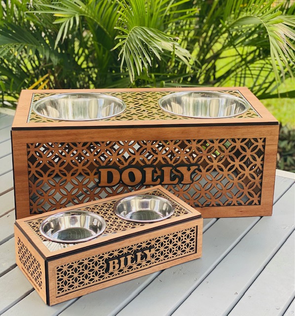Introducing Red Peg Laser's Latest Release: Personalised Dog Bowl Stands!