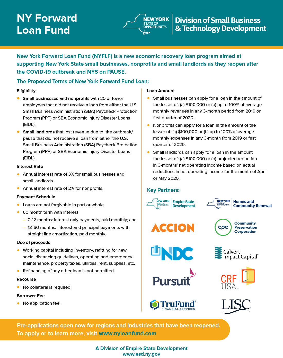 NY Forward Loan Fund Flyer