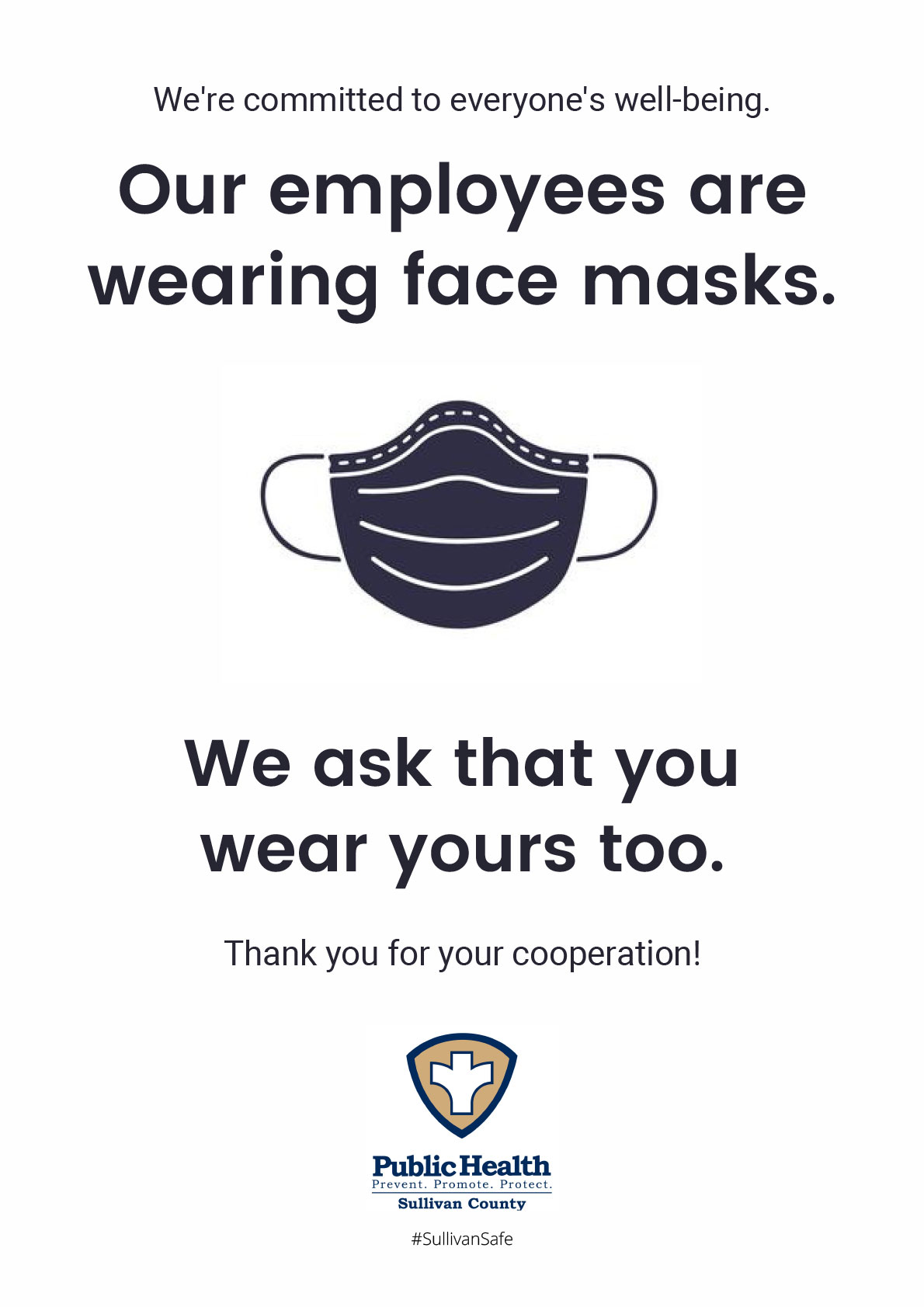 Our employees are wearing face masks