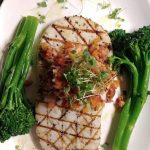 Wood-fired calamari steak + sauteed broccolini + Mediterranean olive tapenade + micro basil