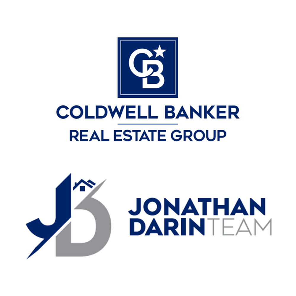 Logos for Coldwell Banker Real Estate Group and Jonathan Darin Team