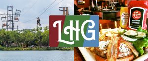 LHG Logo with pictures of The Forge and Tap House Grill in background