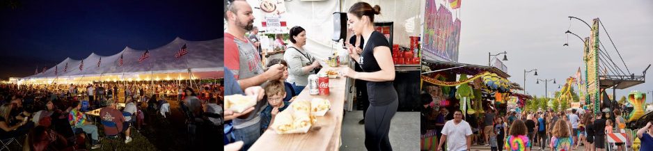 Carnival tents and food vendors