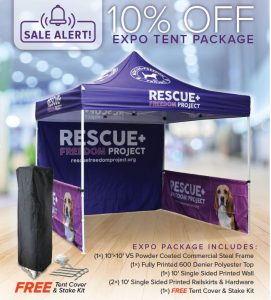 Purple Tent Flier from Automated Forms and Graphcis