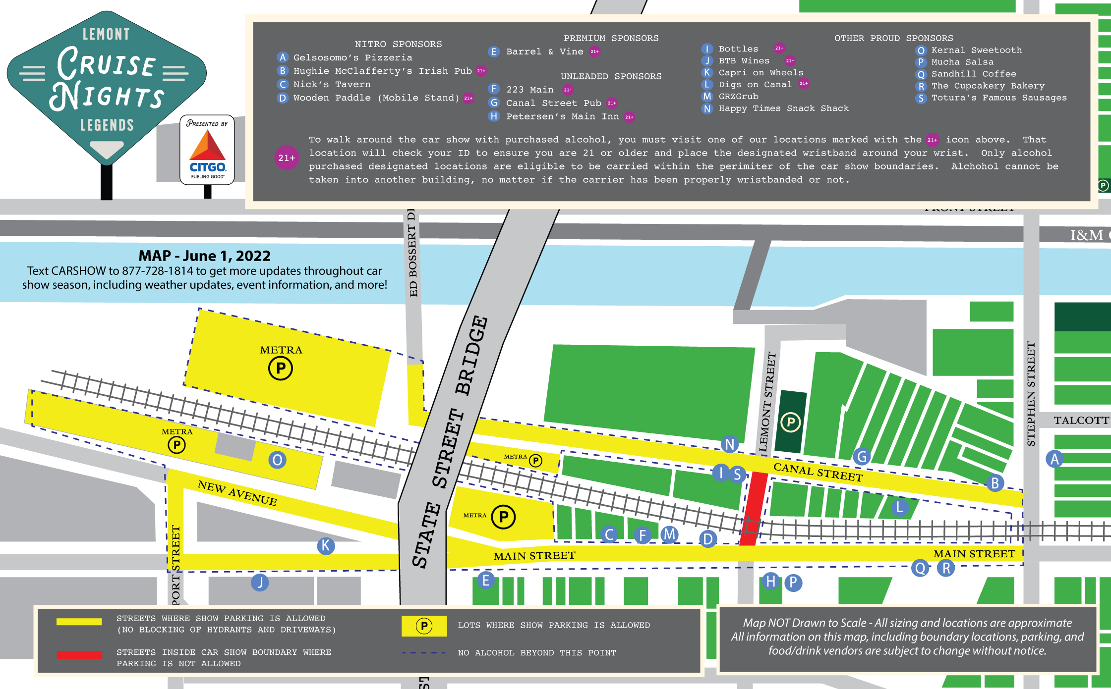 Lemont Legends Cruise Nights - Map for 2022-06-01