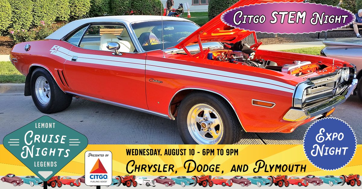 Graphic for Chrysler, Dodge, and Plymouth Night at Lemont Legends