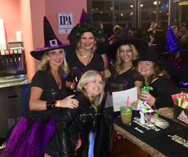 Ladies dressed up as witches at the Lemont Witches Walk