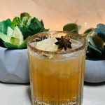 Margarita in a cinnamon-rimmed margarita glass