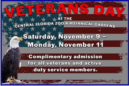 Veterans Day At The Central Florida Zoo Botanical Gardens